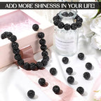 40 Pcs 20 mm Rhinestone Beads Bulk Crystal Round Disco Ball Chunky Bubblegum Beads for Pens Bracelets Charms Craft European Style Jewelry Making Supplies Christmas(Black) - color: Black