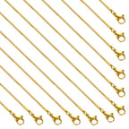 SMYHTGLIF 12 pcs 20 Inches Stainless Steel Jewelry Chain Necklace Bulk Gold Snake Necklace Chain with Adjustable Extender - color: Gold Snake, size: 20 inches