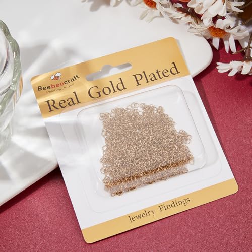 Beebeecraft 1 Box 100Pcs Bracelet Extender Chain 18K Gold Plated 304 Stainless Steel Curb Necklace End Chain Extension for Jewelry Making Crafts (40mm, Dark Gold) - size: 1.57 inch