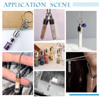PH PandaHall 16 pcs 30mm Clear Glass Bottles Hanging Tube Wish Bottles with Golden/Silver Metal Caps for Necklace Pendant Jewelry Making, (NOT SCREWABLE, Need Glue ON)