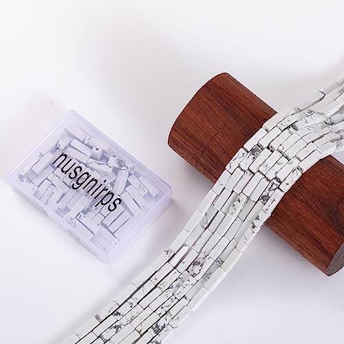 Natural White Turquoise Rectangle Tube Beads 4x13mm 38cm/str Loose Semi Gemstone Stone Beads for Making Bracelets Necklace Earrings - color: White Turquoise, size: 4x13mm Rectangle