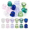 FASHEWELRY 12Pcs Glass Wind Bell Beads - 6 Colors Transparent Glass Fishing Jellyfish Trumpet Flower Beads Caps for Wind Chimes Craft Jewelry Making - color: 6 Colors Trumpet Wind Bell Beads