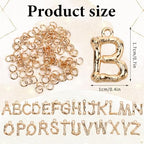 SANNIX 26Pcs Letter Charms, Initial Letter Charms for Jewelry Making, Gold A-Z Alphabet Charm for Bracelet Necklace Earrings Keychain Crafts Making - style: Bamboo Letter