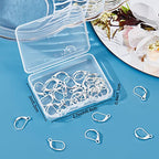 Beebeecraft 1 Box 50Pcs Leverback Earring Findings 925 Sterling Silver Plated Clasp Earring Hooks 15.5x10mm Ear Wire Clip Earring Connector for Jewelry Making - color: 15.5x10mm Silver Leverback Earring
