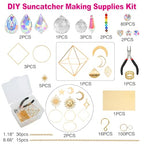 DIY Suncatchers, 400 pcs Sun Catchers Making Supplies Kit Art and Crafts for Adults Prism Hanging Decorative Suncatcher with Crystals Rainbow Maker for Indoor Windows Office Home Decor