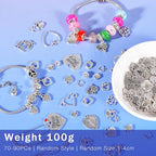 stino 100 Gram Metal Charms for Jewelry Making, Silver & Gold Plated, Bulk Pack for Bracelets, Necklaces, Crafts - color: Heart A Silver