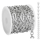 UMAOKANG Stainless Steel Paperclip Chain for Jewelry Making Paper Clip Link Chain on Spool with Lobster Clasps and Jump Rings - color: Paperclip (Steel)