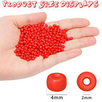 2200pcs Glass Seed Beads Bulk, 4mm 6/0 Pony Beads Bulk for Jewelry Making Mini Spacer Beads Loose Beads Craft Small Glass Seed Beads for DIY Bracelet Wrist (Red) - color: Red