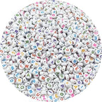 1000pcs Round Acrylic Alphabet Beads for Jewelry Making & DIY Crafts (P-Colorful Letter White Bead) - color: P-Colorful Letter White Bead
