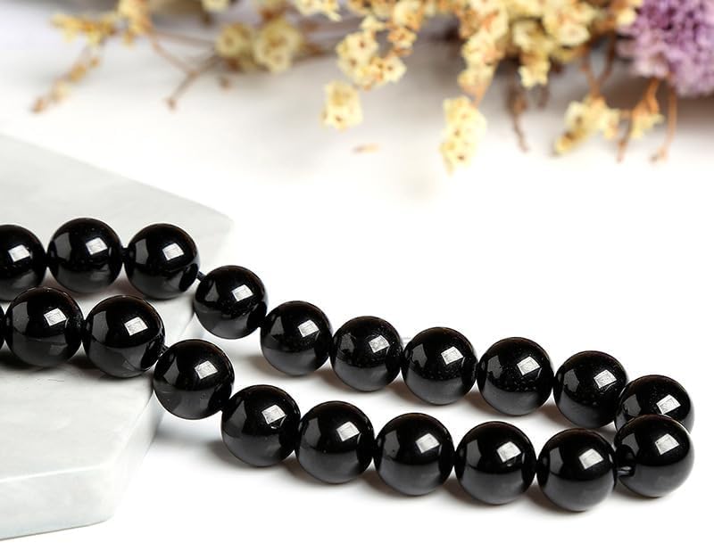 4mm 200pcs Natural Stone Round Beads Black Onyx Genuine Stone Beading Loose Gemstone DIY Charm Smooth Beads for Bracelets Necklaces Earrings Hole Size 1mm (Black Onyx 4mm) - color: Black Onyx, size: 4mm