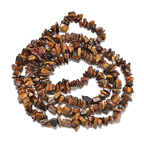 7-8mm Natural Yellow Tiger Eye Gemstone Chips Loose Beads Semi Precious for Jewelry Making DIY Handmade Craft Supplies 1 Strand per Bag Approxi 34" - color: Yellow Tiger Eye Chips