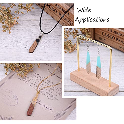 Beadthoven 26pcs/13 Pairs Natural Wood Resin Teardrop Charms DIY Earrings Pendants Mixed Colors Long Water Drop Shape Wooden Pendants for Statement Jewelry Making Findings - color: 0Teardrop
