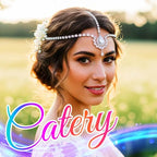 Catery Head Chain Jewelry Boho Gold Rhinetsone Headpiece Indian Accessories for Women - color: A Silver