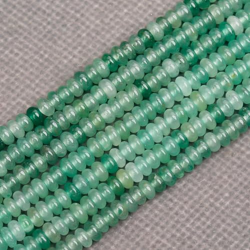 BONNY BOXX 1 Strand (150PCs) Natural 2 * 4mm Green Aventurine Rondelle Beads, Natural Abacus Disk Stone Beads Loose Spacer Gemstone for DIY Bracelet Necklace Jewelry Making - color: Green Aventurine, size: 2*4MM
