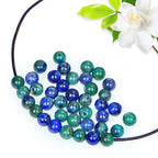 AD Beads Natural Gemstone 8mm Round Loose Beads Big Hole 2.5mm Sized 40pcs (Lapis Lazuli Chrysocolla) - color: Lapis Lazuli Chrysocolla