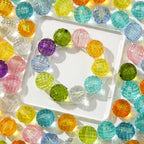 20mm Acrylic Beads 100pcs Chunky Bubblegum Bead Bulk Mixed Color Opaque Beads for DIY Bead Pen (Transparent Polyhedra) - color: Transparent polyhedra