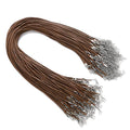 100 Pcs Waxed Necklace Cord with Clasp Bulk Necklace String Bracelet Rope Cords for Jewelry Making Pendants DIY Supplies (Brown, 18 Inches) - style: Brown
