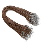 100 Pcs Waxed Necklace Cord with Clasp Bulk Necklace String Bracelet Rope Cords for Jewelry Making Pendants DIY Supplies (Brown, 18 Inches) - style: Brown