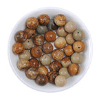 Natural Stone Beads 4mm Picture Jasper Gemstone Round Loose Beads Crystal Energy Stone Healing Power for Jewelry Making DIY,1 Strand 15" - color: Picture Jasper, size: 4MM