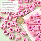Ornaland 90-100Pcs Large Letter Beads Acrylic Alphabet Letter Beads Random Mixed Alphabet Shape Bead for Bracelets Keychains Jewelry Lanyards Making(Hot Pink) - color: Hot Pink