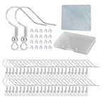 Silver Hypo-allergenic Earring Hooks - 120 Pcs /60 Pairs S925 Sterling Silver Plated Ear Wires Fish Hooks for Jewelry Making, Jewelry Findings Parts with Rubber Earring Backs Stopper for DIY Earrings - color: Regular Silver 1