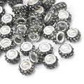 50 PCS Large Hole Crystal Charm Spacer Rhinestone Beads for Pens Making Bulk Beadable Pens Jewelry Making Supplies DIY Crafts Bracelet(Black, 12mm) - color: Black