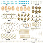 SUNNYCLUE 1 Box DIY 10 Pairs Beach Themed Earring Making Kits Starfish Shell Charms Cowrie Shell Beads & Glass Faceted Beads & Earring Hooks for Handmade Earrings Beginner - color: Beach Themed Earring 2