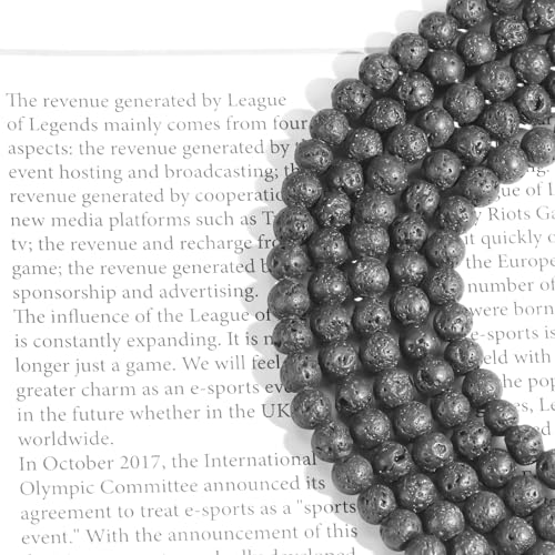 Natural Lava Rock Beads 6mm Round Stone Beads for DIY Bracelets Necklace Earrings Making 60pcs - color: Lava Rock, size: 6mm
