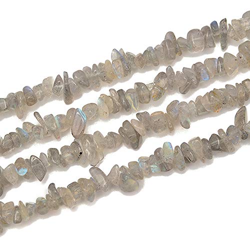 PLTbeads 5-8mm Natral Healing Gemstone Waist Bracelets Necklace Kit Irregular Stone DIY Crafts Design Jewelry Making 1 Strand per Bag Approxi 34 inch (Labradorite Chips) - color: labradorite Chips