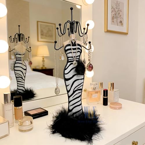 2 PCS Set Jewlery Display Shoe Ring Holder - Mannequin Necklace Display Bracelet Orgaziner (Black) - color: Black