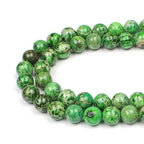 MJDCB 4mm Grass Green Imperial Jasper Gemstone Beads Round Loose Stone Bead for Jewelry Making Bracelets Necklaces - color: Grass Green Imperial Jasper, size: 4mm