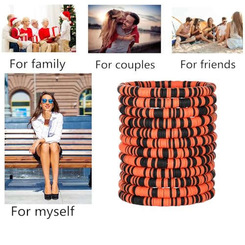 12pcs Friendship Bracelets Beaded Bracelets Heishi Bracelet Cute Bracelets Stack Vinyl Clay Disc Bead Surfer Stretch Summer Beach Bracelets For Women Preppy Bracelets - color: B-color 10
