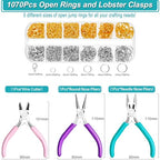 Yholin Jewelry Pliers and Jump Rings - Jewelry Making & Repair Kit for Bracelets, Necklaces, Wire Cutters, Chain Nose Pliers