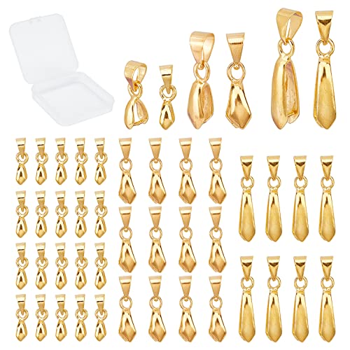 SUNNYCLUE 1 Box 3 Sizes Ice Pick Pinch Bails Pinch Clip Bail Clasps Charms Jewellery Findings Clasp Connectors for Earring Bracelet Necklace Jewelry Making Supplies Craft, Golden - color: 3 Sizes 120pcs Golden Pinch Bails
