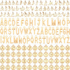 SANNIX Letter Charms, 156Pcs/6 Sets Alphabet ABC Letter Charms 3 Styles Capital A-Z Charms DIY Bracelet Necklace Pendants with 200Pcs Open Jump Rings for Jewelry Making, KC Gold - color: KC Gold