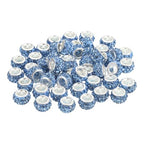 uxcell 50Pcs European Large Hole Beads, Rhinestone Craft Bead Crystal Charm Spacer Beads for Pens Bracelet Making Necklace DIY Craft, Light Blue - color: Light Blue