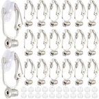 1 Box 36Pcs Clip-on Earring Converter Silver Clip on Earring Findings Brass Non Pierced Earring Components with Earring Pads Clip Earring Findings for Jewelry Making Supplies DIY Craft Women - color: Platinum