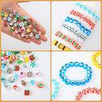 richginker 600pcs Polymer Clay Beads Friendship Bracelet Making kit Cute Fun Charms Beads for Bracelet Making DIY Arts Crafts Birthday Gifts Toys for Kids Girls Age 4-13 Christmas - color: 4#Christmas