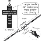 Sport Necklace for Men Pickleball Necklace Stainless Steel Cross Pendant Gifts for Men Pickleball Fans Bible Verse - style: Braver