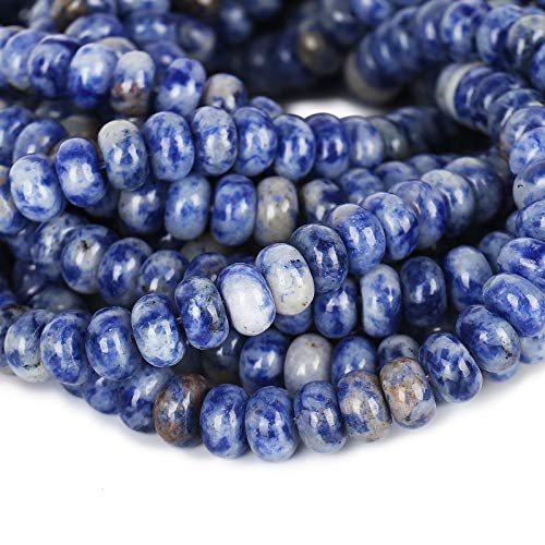 ICAI Beads 5x8mm Natural (Blue Jasper, 5x8) Beads Rondelle Spacer Loose Beads for Jewelry Making DIY Crafts Design 1 Strand 15" APPR - color: Blue Jasper, size: 5x8