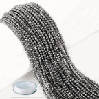 AD Beads Natural Gemstone Diamond-Cut Micro-Faceted Small-Size 4mm Small Round DIY Necklace Bracelet Jewelry Making Beads (Terahertz) - color: Terahertz
