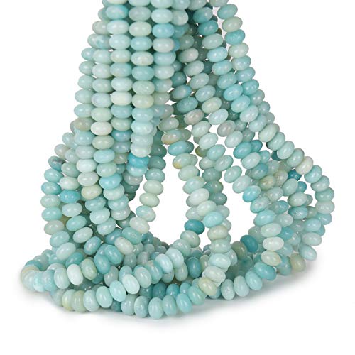 ICAI Beads 5x8mm Natural Stone Beads Rondelle Spacer Loose Beads for Jewelry Making DIY Crafts Design 1 Strand 15" APPR (Amazonite, 5x8) - color: Amazonite, size: 5x8