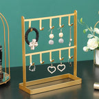 LXZ 1 PC Tabletop Hook Rack – Jewelry Stand Holder – Golden Hangers for Necklaces Keys Brace laces Ear Rings - color: Gold
