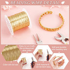 BENECREAT 26 Gauge 131 Yards Jewelry Beading Wire Light Gold Tarnish Resistant Copper Wire for Beading Wrapping and Other Jewelry Craft Making - color: Light Gold, size: 26 Gauge