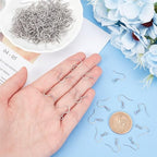 Pandahall 200pcs Stainless Steel Hypoallergenic Earring Hooks Fish Earwire with Coil for Jewelry Makings 14x17x2mm