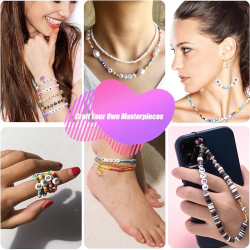 500PCS 4x7mm Acrylic Letter Beads N for Friendship Bracelets Jewelry Making, White Round Flat Acrylic with Colourful Alphabet Beads for DIY Crafts Bracelets Necklaces Key Chains Phone Lanyard - color: N(colourful on white)