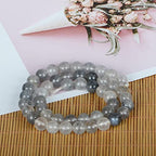 ICAI Beads（Cloudy Quartz Crystals） Natural Stone Gemstone Round Loose Beads Crystal Energy Stone Healing Power for Jewelry Making DIY,1 Strand 46-48pcs（8mm） - color: Cloudy Quartz Crystals, size: 8mm