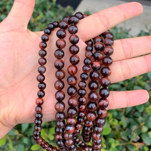 90pcs Adabele Natural Red Tigers Eye Healing Gemstone 4mm (0.16 Inch) Small Round Beads Gem Stone Spacer for DIY Craft Jewelry Making GS22-4 - color: Red Tiger Eye Stone, size: 4mm (90pcs/1 Strand)