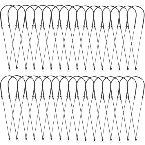 32pcs Handmade Craft Choker Necklace Cord for Pendant Adjustable Knotted with Metal Ring for Jewelry Making (Black) - color: Black