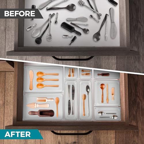 12 Pack Drawer Organizer - 3" X 3" Clear Acrylic Storage Bins with Non-Slip Pads, Versatile Desk Tray for Makeup, Jewelry, Kitchen, Bathroom, and Office Organization - size: 3"X 3"